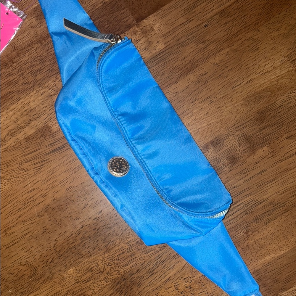 Lilly Pulitzer Blue Belt Bag with Gold Details